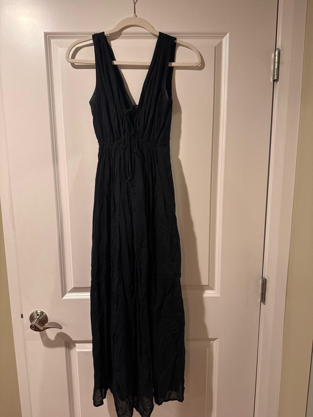 Abercrombie & Fitch Black Sleeveless V-Neck Maxi Dress